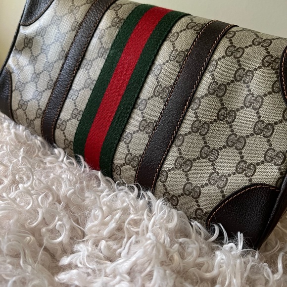 Gucci Vintage Boston Sherry Line handbag Leather PVC bag - Picture 6 of 10